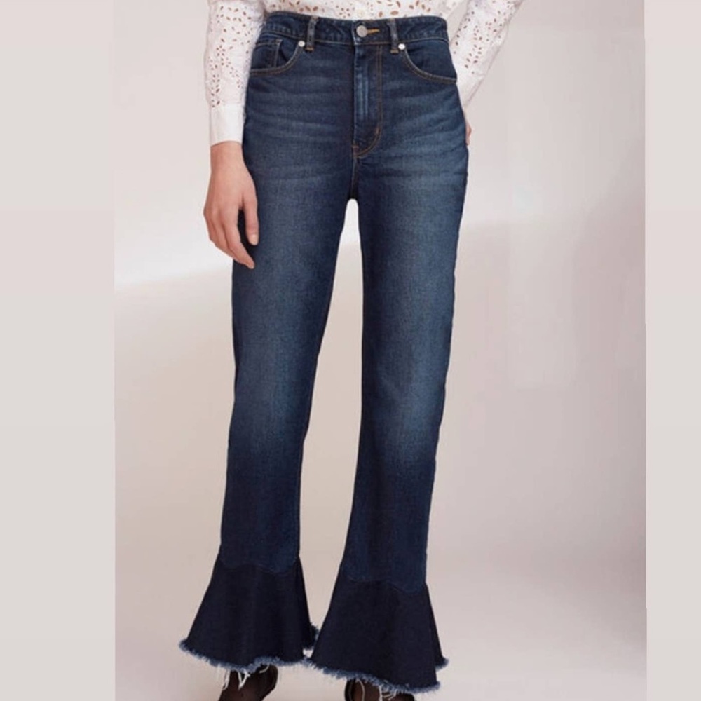 Rebecca Taylor* Ruffle Raw Hem 5 Pocket Jeans "La Vie Rebecca Taylor"